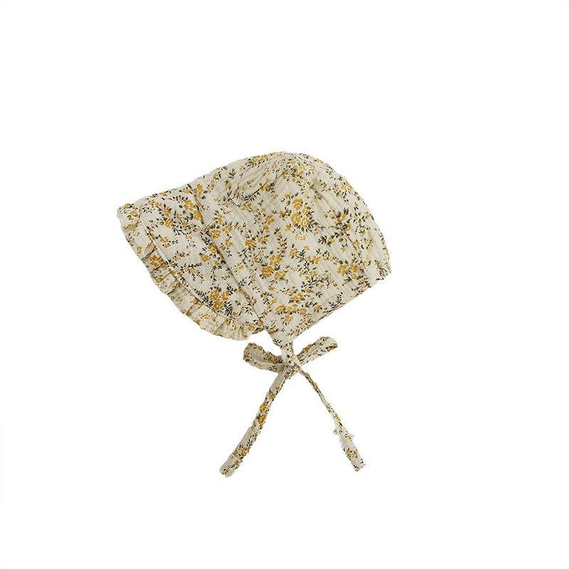 ・カテゴリ: 帽子・スタイル: ・カラー展開: ブラウン系小花柄、キャッスルローズ、金茶花、ライラック・サイズ展開: 頭囲44-47cm、フリーサイズ・つばの形状: ワイドブリム・帽子の形状: ラウンドトップ・機能: UVカット、通気性、防風、日除け・対象年齢: 0歳、1歳、2歳・加工: プリント・要素: 花柄
