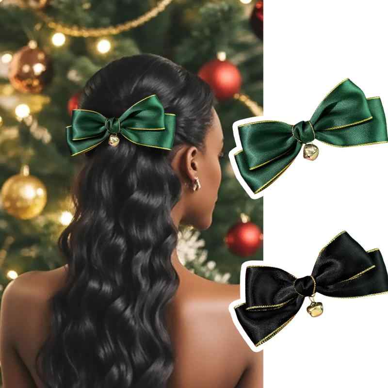 ・カテゴリ: ヘアアクセサリー・スタイル: クリスマス・素材: リボン・ヘアクリップ分類: ダッカール・加工: ハンドメイド・カラー展開: 1, 2, 3, 4・対象: レディース