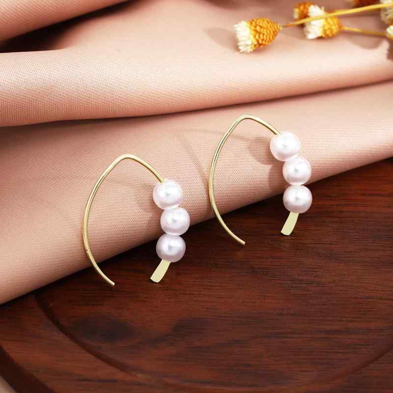 Cubic Zirconia - ピアス レディース パール パール フック 小さめ 揺れる シンプル 華奢 合金 電気メッキ加工 高級感 上品 おしゃれ かわいい 大人 通勤 カジュアル 結婚式 パーティー 欧米風 個性的 春夏 アクセサリー
