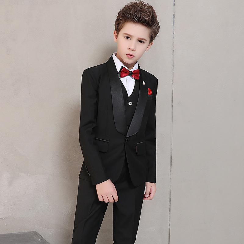 Suits, Tuxedos （Boys） - スーツ キッズ 男の子 子供 礼服 発表会 結婚式 演奏会 フォーマル 正装 黒 無地 シンプル おしゃれ ジャケット ベスト パンツ シャツ 蝶ネクタイ 春夏 高級感 ボタン