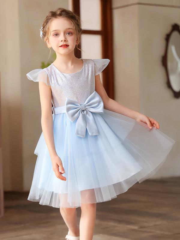 ・カテゴリ: 子供用ドレス・対象: ガールズ・対象年齢: 約3-8歳・スタイル: プリンセス・要素: メッシュ、チュール・加工: シアリング加工、エンザイムウォッシュ・素材: ポリエステル・裏地: ポリエステル・カラー展開: ブルー・サイズ展開: 110cm, 120cm, 130cm, 140cm, 150cm, 160cm, 170cm