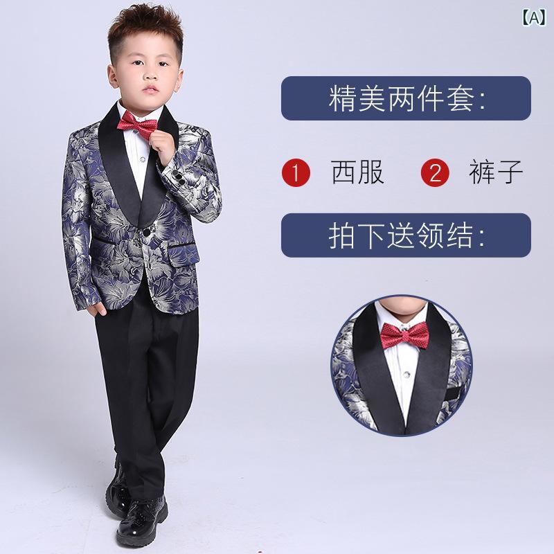 スーツ 男の子 セットアップ 子供 礼服 フォーマル 英国風 ブリティッシュスタイル 結婚式 発表会 冠婚葬祭 演出服 ステージ衣装 ランウェイ 正装 高級感 柔らかい オールシーズン 九分丈 ボタン ジュニア キッズ ウェア カッコいい - 2