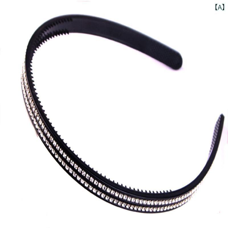 カチューシャ レディース ヘアバンド ヘアアクセサリー 髪飾り 髪留め 洗顔用 メイク用 パック用 ラインストーン 滑り止め ギザギザ ダブル シンプル 高級感 韓国 かわいい 樹脂 ホワイト ピンク シャンパン 春夏 2