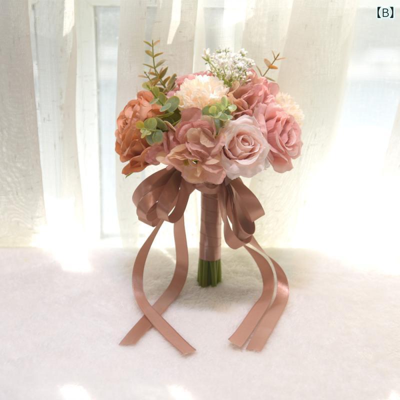 ブーケ レディース ウエディング 造花 ローズ 薔薇 フラワー 結婚式 ブライダル 花...