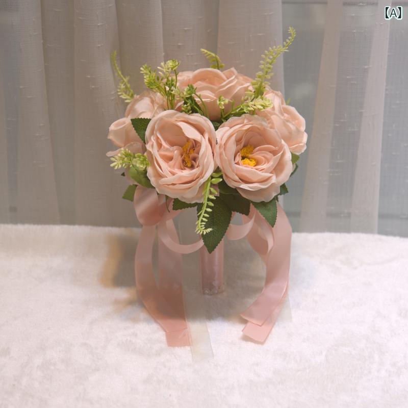 ブーケ ウェディング 前撮り 新婦 花嫁 造花 アーティフィシャルフラワー フラワー...