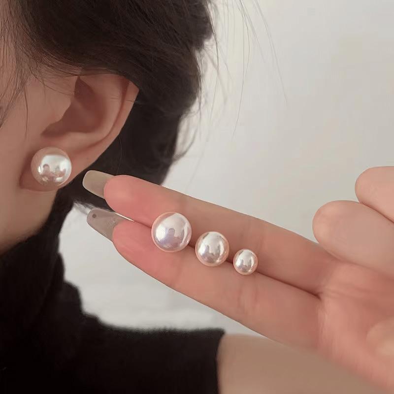 乐天商城 - 耳飾り レディース ピアス イヤリング パール ボタンパール まんじゅう型 シャンパンピンク シルバー 電気メッキ加工 高級感 シンプル 個性的 上品 通勤 普段使い ファッション 幾何学 ラウンド 春夏 アクセサリー 華奢