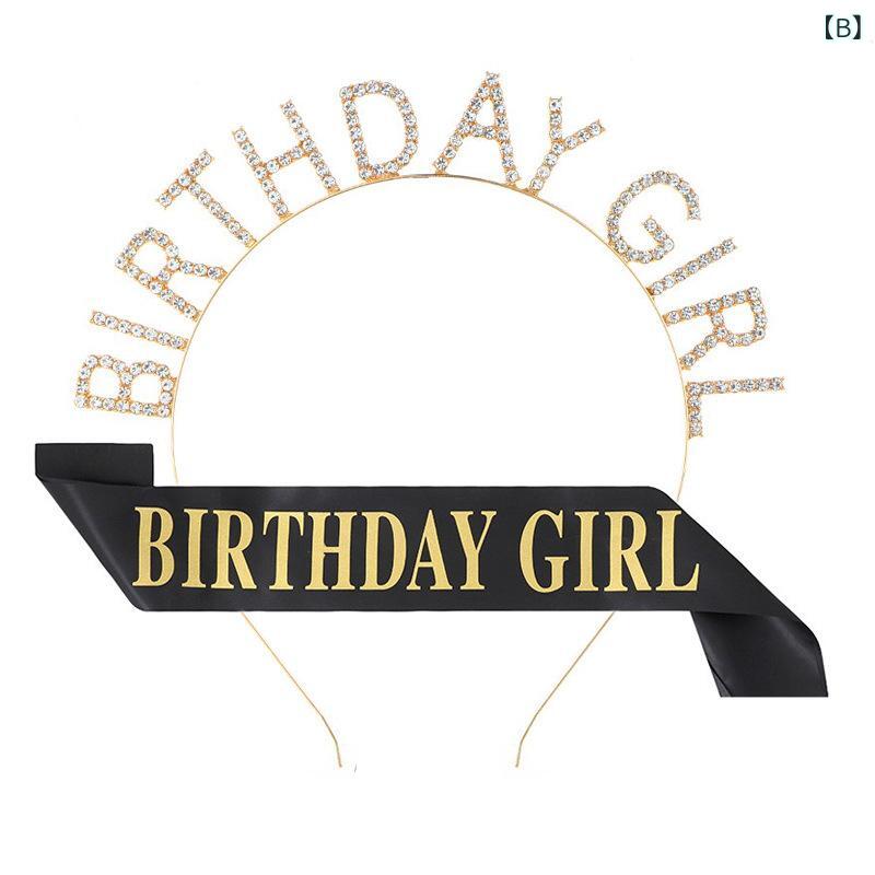 カチューシャ レディース サッシュ たすき セット 誕生日 パーティー イベント 主役 ヘアアクセサリー 春夏 お祝い おしゃれ かわいい ローズゴールド 金 銀 電気メッキ加工 欧米風 映え 華やか — vista 2