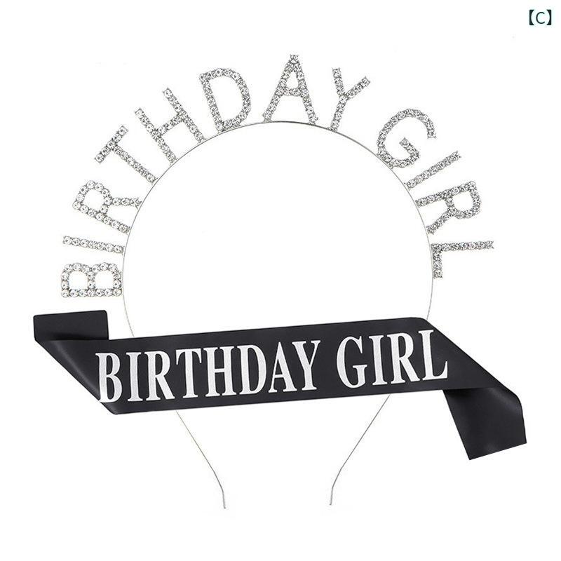 カチューシャ レディース サッシュ たすき セット 誕生日 パーティー イベント 主役 ヘアアクセサリー 春夏 お祝い おしゃれ かわいい ローズゴールド 金 銀 電気メッキ加工 欧米風 映え 華やか — vista 3