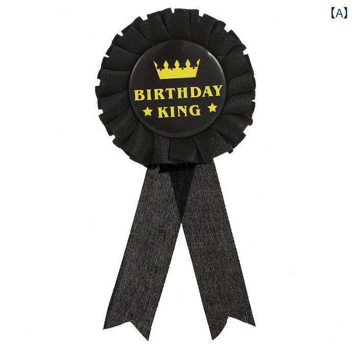 Rakuten - ブローチ メンズ 男性用 ピンバッジ 記章 誕生日 バースデー 主役 パーティー 結婚式 ブリキ プリント 欧米風 かっこいい おしゃれ 高級感 ブラック ゴールド ブルー スーツ ラペル オールシーズン