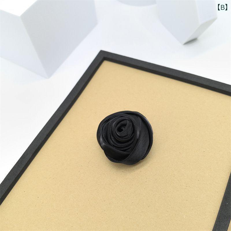 フロントップ楽天市場店のブローチ レディース コサージュ ピン 薔薇 ローズ 花 オーガンジー 韓国 おしゃれ 高級感 ハンドメイド 華やか 上品 結婚式 卒業式 入学式 アクセサリー ワインレッド ブラック ベージュ 春夏 個性的｜アングル3