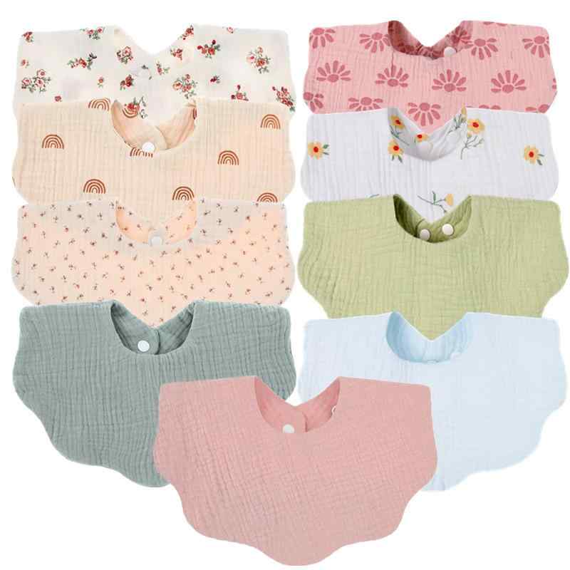 Bibs, Aprons - よだれかけ 男の子 女の子 スタイ ビブ ベビー 赤ちゃん 新生児 乳児 幼児 綿 4重ガーゼ ガーゼ コットン 柔らかい 吸水 速乾 敏感肌 快適 無地 シンプル かわいい ピンク ブルー グレー 普段使い お食事 授乳 出産祝い