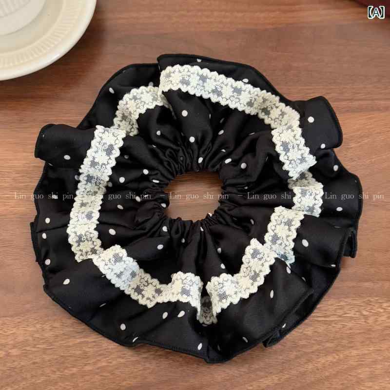 ・カテゴリ: シュシュ・素材: 布地・加工: ハンドメイド・: プリーツ、水玉柄・スタイル: 韓国、清楚・サイズ: 大サイズ・カラー展開: ブラック、ベージュ