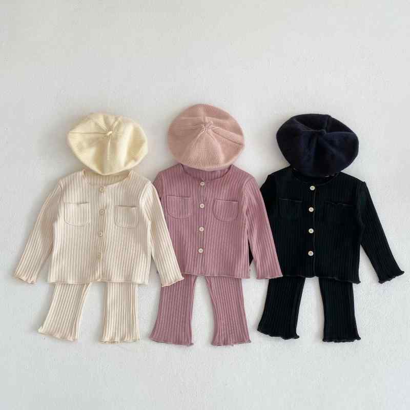 セットアップ ベビー キッズ 男の子 女の子 長袖 トップス 長ズボン サルエルパンツ プルオーバー コットン リブニット 伸縮性 柔らかい ポケット 無地 春秋 ピンク ブラック アプリコット