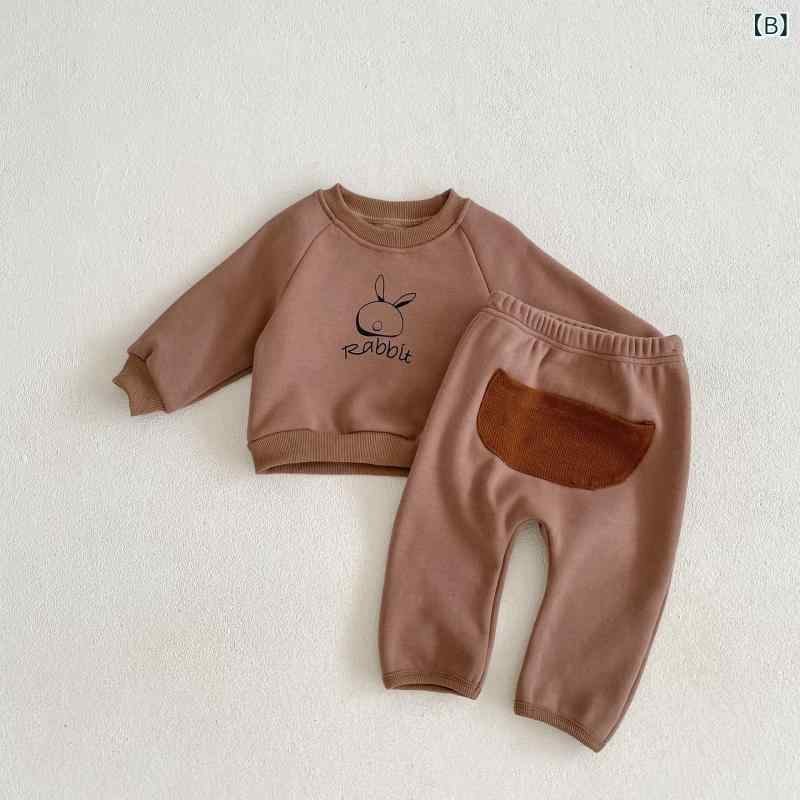セットアップ 男の子 女の子 ベビー 赤ちゃん 秋冬 裏起毛 厚手 長袖 トップス サ...