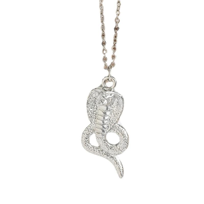 Charms - ネックレス メンズ レディース コブラ 蛇 スネーク ペンダント チャーム ヒップホップ ストリート ジルコニア ラインストーン 満天の星 流星雨 レイヤード 合金 チェーン クール かっこいい おしゃれ ギフト