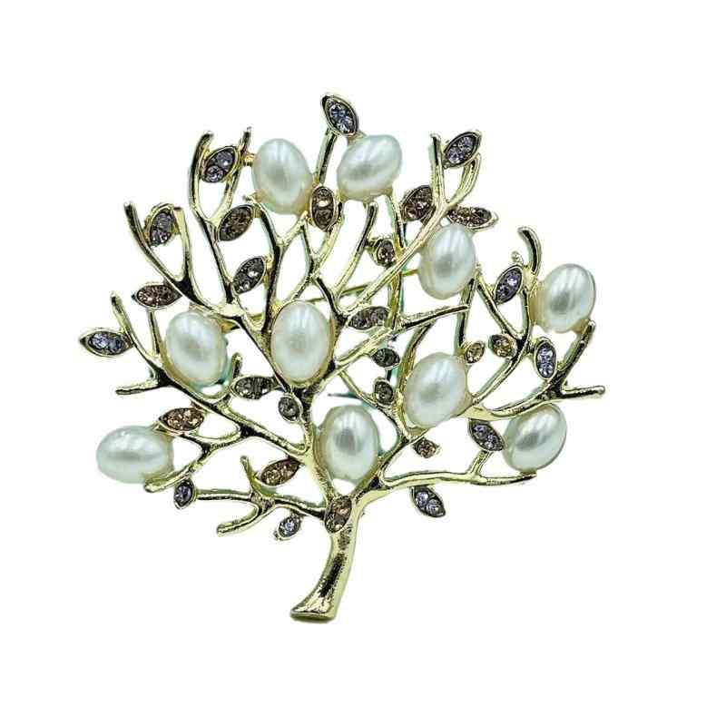 ブローチ メンズ レディース リーフ 木の葉 植物 フェイクパール 人工パール ピンバッジ コサージュ アクセサリー ジュエリー 高級感 華やか キラキラ ラインストーン アメジスト マルチカラー 普段使い フォーマル 記念日 プレゼント 合金