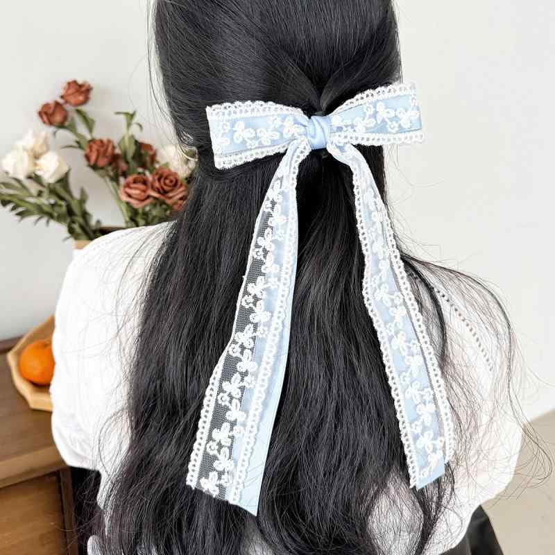 ・カテゴリ: ヘアアクセサリー・素材: 布・: リボン・ヘアクリップの種類: ダッカールクリップ・加工: ハンドメイド・スタイル: 日韓風、清楚・スイート・カラー展開: スカイブルー、ピンク、ライトパープル・対象: レディース