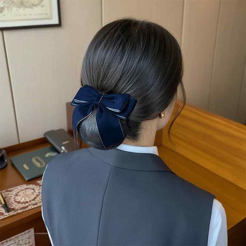 バレッタ レディース リボン ヘアアクセサリー 髪飾り ヘアネット シニヨンネット ...