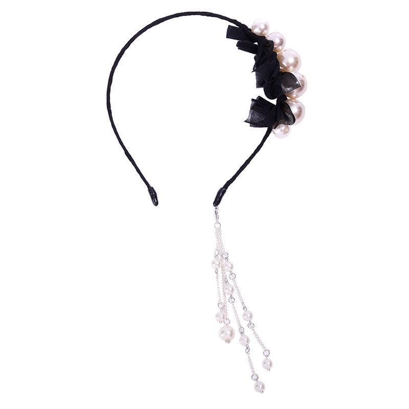 ・カテゴリ: ヘアアクセサリー・素材: パール・加工: ハンドメイド・スタイル: フェミニン、韓国スタイル・: ナチュラル・カラー: タッセル付きカチューシャ