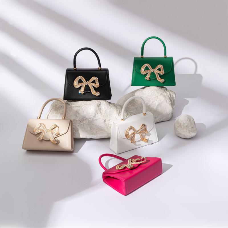 Party Bags - クラッチバッグ レディース パーティー 結婚式用 披露宴 鞄 手持ち ポーチ 秋冬 欧米 ヴィンテージ風 緑 グリーン 合成革 PU レザー ポリエステル フラワー 花柄 スクエア型 ミニ ボタン 小さめ おしゃれ