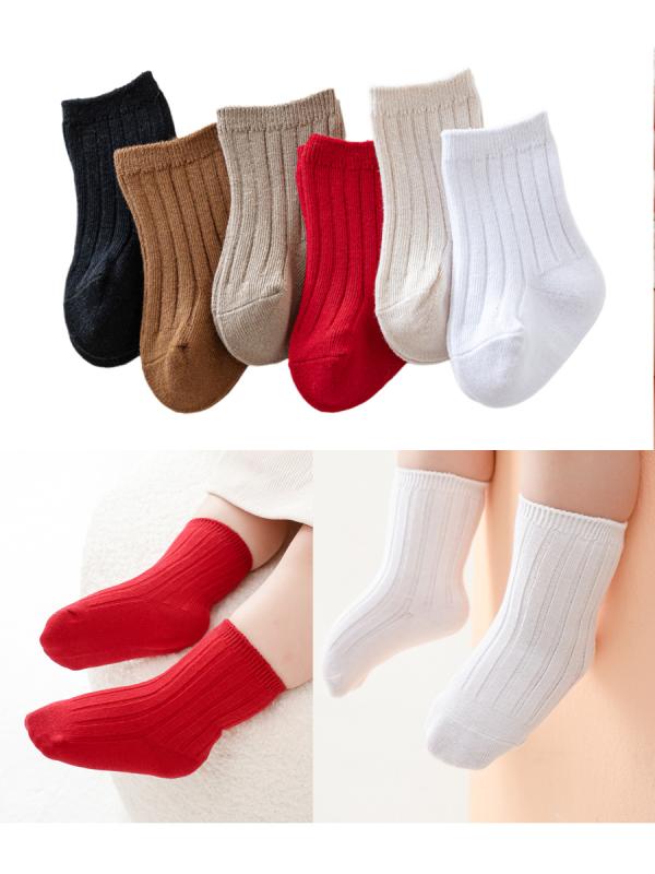 Socks - 靴下 ベビー 男の子 女の子 赤ちゃん 新生児 0-1歳 綿 コットン 柔らかい 通気性 快適 履き口ゆったり 締め付けない ショート丈 無地 秋冬 お祝い 誕生日 出産祝い 赤 白 黒 高級感 おしゃれ カジュアル
