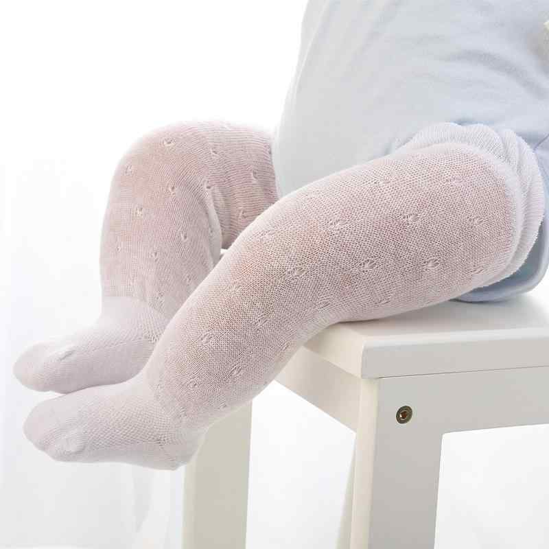 Socks - 靴下 ベビー キッズ 男の子 女の子 春夏 ニーハイソックス ロングソックス 膝上 蚊よけ 虫除け 防虫対策 メッシュ素材 通気性抜群 綿 コットン 蒸れない 履き口ゆったり 締め付けない 赤ちゃん 乳児 幼児 ホワイト ピンク ブルー