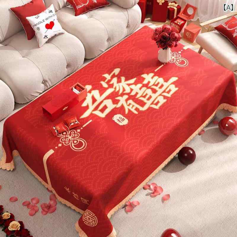 テーブルクロス 結婚式 披露宴 新年 レッド 赤 PVC 防水 撥水 防汚 滑り止め 耐熱 防塵 長方形 正方形 縁起物 華やか 高級感 お祝い 飾り 雰囲気作り 食卓 インテリア 汚れ防止 傷防止 拭き掃除 おしゃれ かわいい