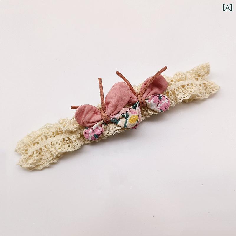 ヘアバンド ベビー 女の子 赤ちゃん 新生児 伸縮性 ストレッチ 綿 レース リボン ...