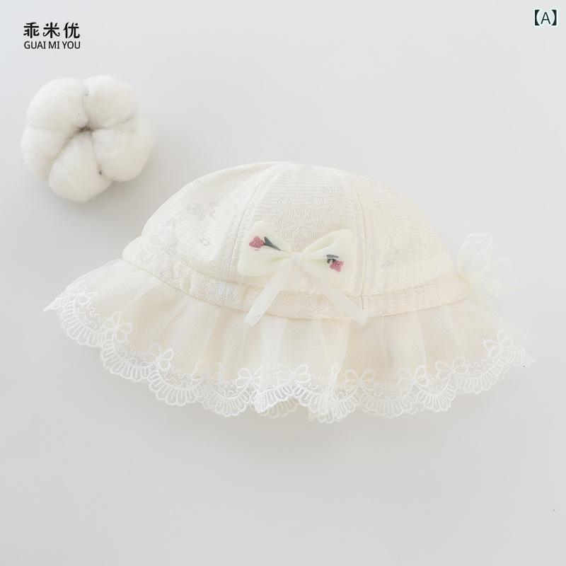 ・カテゴリ: バケットハット・カラー展開: ベージュ、ピンク、イエロー・サイズ展開: 頭囲42-48cm・対象年齢: 4ヶ月-22ヶ月・主な素材: 綿・つばの形状: 広いつば・帽子の形状: 丸型・機能: UVカット、通気性、日よけ・スタイル: ガーリー、カートゥーン・加工: 絞り染め