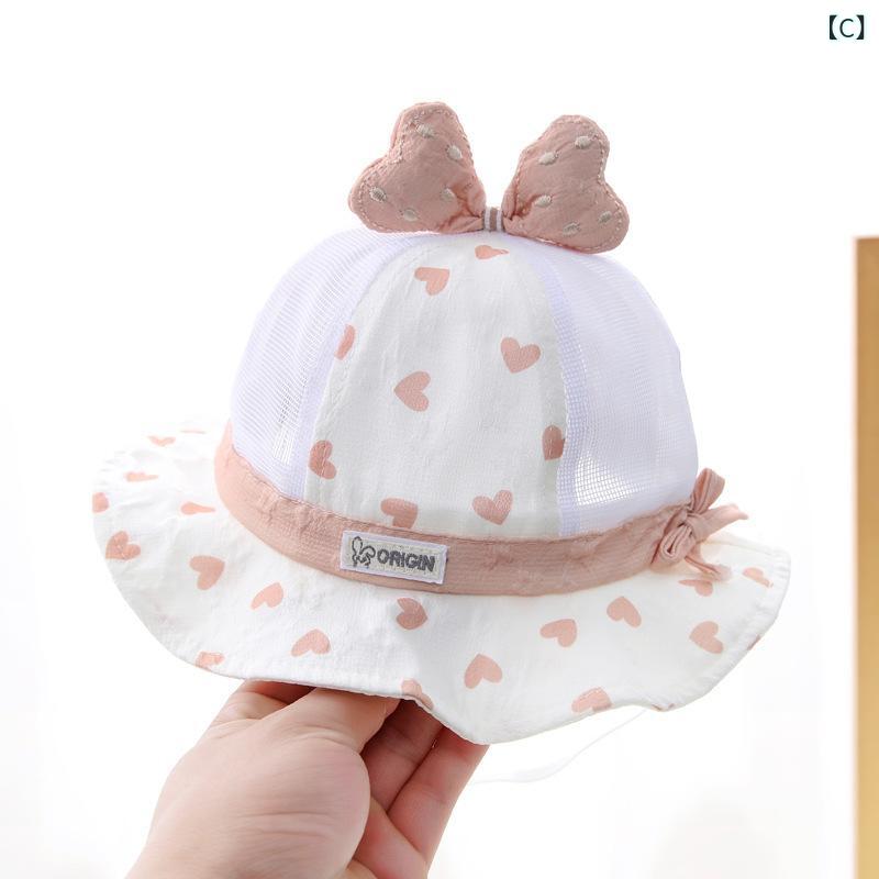バケットハット ベビー 女の子 春夏 日よけ 紫外線対策 ぼうし つば広 丸型 コットン 綿 タイダイ柄 エスニック風 かわいい スイート お出かけ お散歩 レジャー 黄 ピンク オレンジ