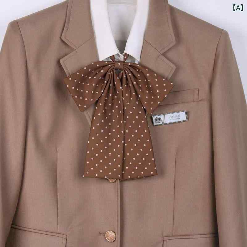 リボン 子供 女の子 ドット柄 水玉 ロング 制服アイテム 蝶ネクタイ スクール風 アクセサリー プレッピー かわいい 通学用 発表会 入学式 アゲート 星座 ブラウン ダークグレー ピンク 春夏 おしゃれ 雑貨 上品