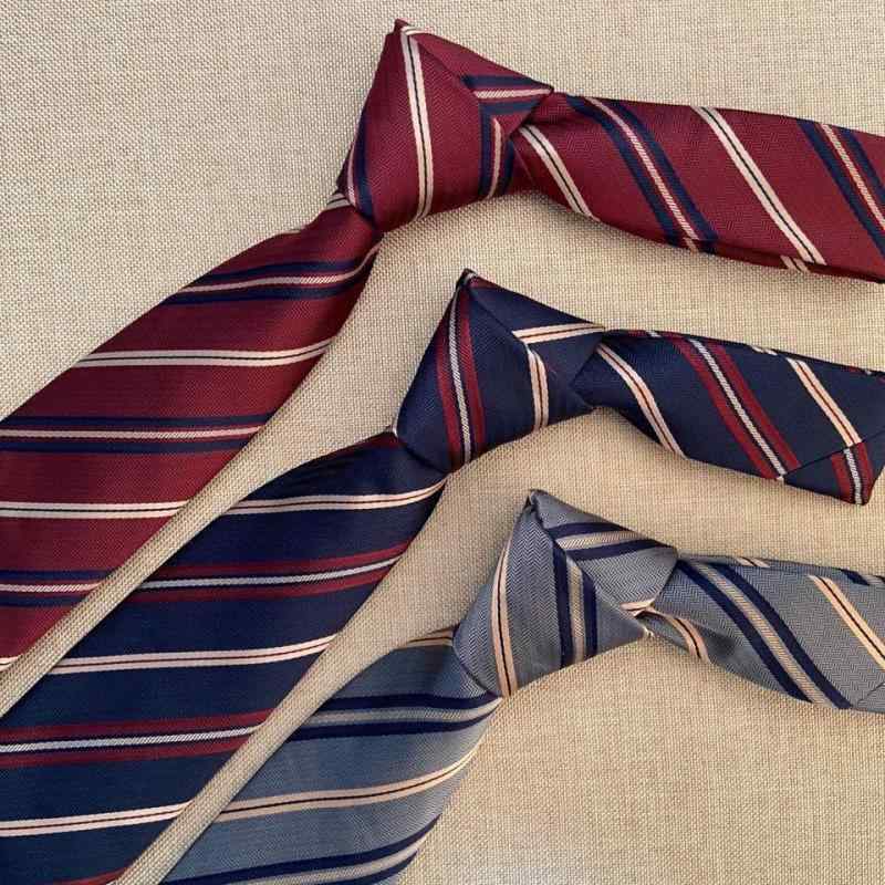 Other - ネクタイ キッズ 男の子 女の子 スクール用 制服 フォーマル 通学用 卒業式 入学式 ウール ウール素材 ストライプ柄 手結び ワンタッチ ジッパー式 ファスナー 結び不要 縞模様 レジメンタル 学院風 赤 紺 青