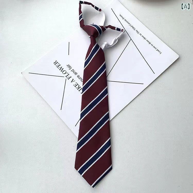 Other - ネクタイ キッズ 男の子 ガールズ ストライプ ウール 制服 スクール リボン ワンタッチ ワイン レッド ブラック 卒業 入学式 発表会 フォーマル ジュニア ベーシック シンプル かっこいい おしゃれ アクセサリー