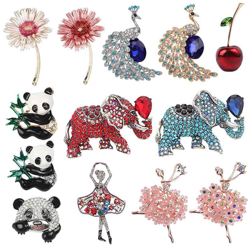 ブローチ メンズ レディース ピンバッジ ラペルピン 動物 植物 象 パンダ 雛菊 鶴 フクロウ 孔雀 蜂 トンボ サクランボ スーツ 通勤 合金 おしゃれ かわいい 高級感 ヴィンテージ風 ゴールド シルバー ブルー