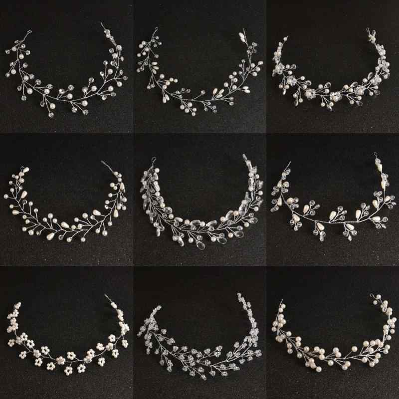 ヘッドドレス レディース 髪飾り ヘアアクセサリー 結婚式 パーティー 披露宴 ブライダル 花嫁 ハンドメイド パール ラインストーン ビーズ 編み込み ソフトチェーン カチューシャ 上品 フォーマル シルバー ホワイト エレガント