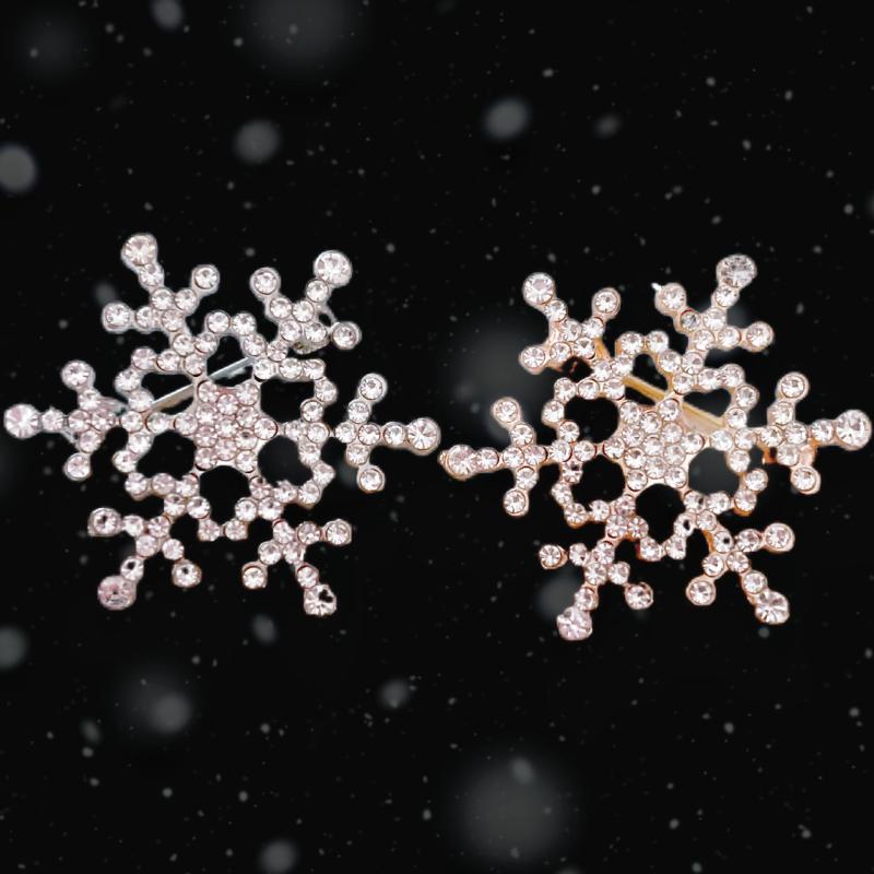 ブローチ メンズ レディース 雪の結晶 スノーフレーク ラインストーン ジルコニア ...