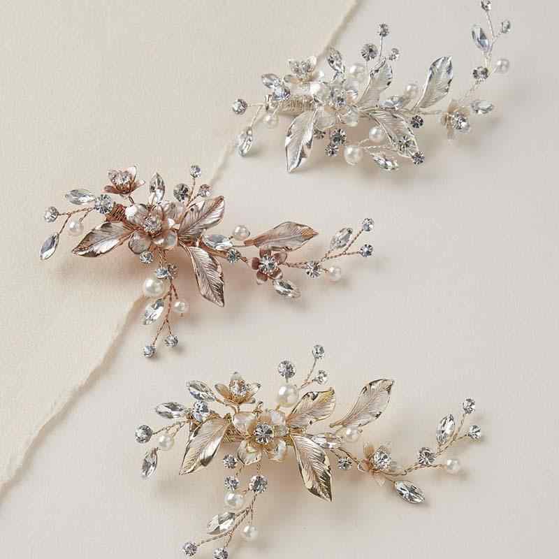 ヘアクリップ レディース ヘアアクセサリー 髪留め 髪飾り ウェディング 結婚式 披...