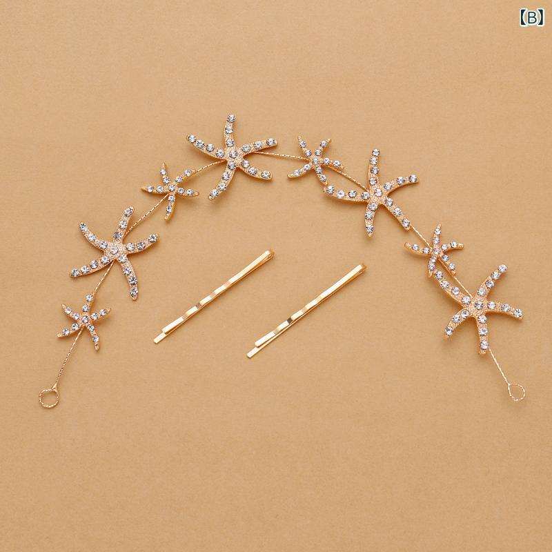 カチューシャ レディース ヘアアクセサリー 髪飾り ヒトデ スターフィッシュ 星 ス...