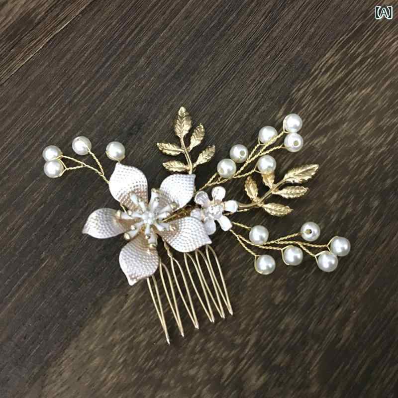 ヘッドドレス レディース 結婚式 ウェディング ブライダル ヘアコーム かんざし 髪...