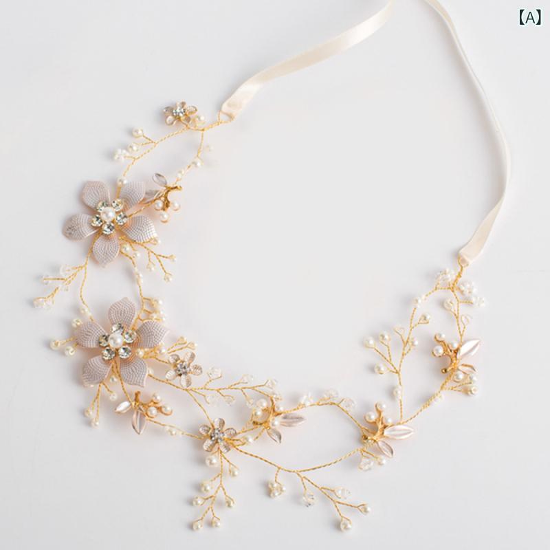 カチューシャ レディース 花嫁 ヘッドドレス ヘアアクセサリー 結婚式 ブライダル ...