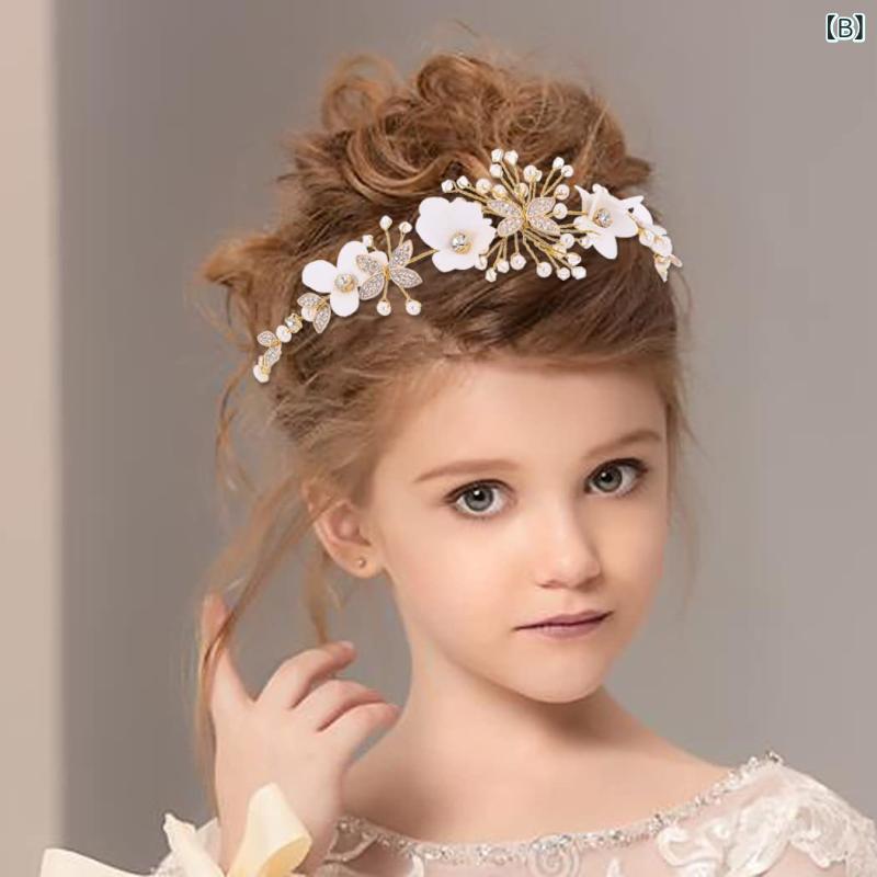 カチューシャ 女の子 キッズ ヘアバンド 髪飾り ヘッドドレス 花 フラワー 蝶 パー...