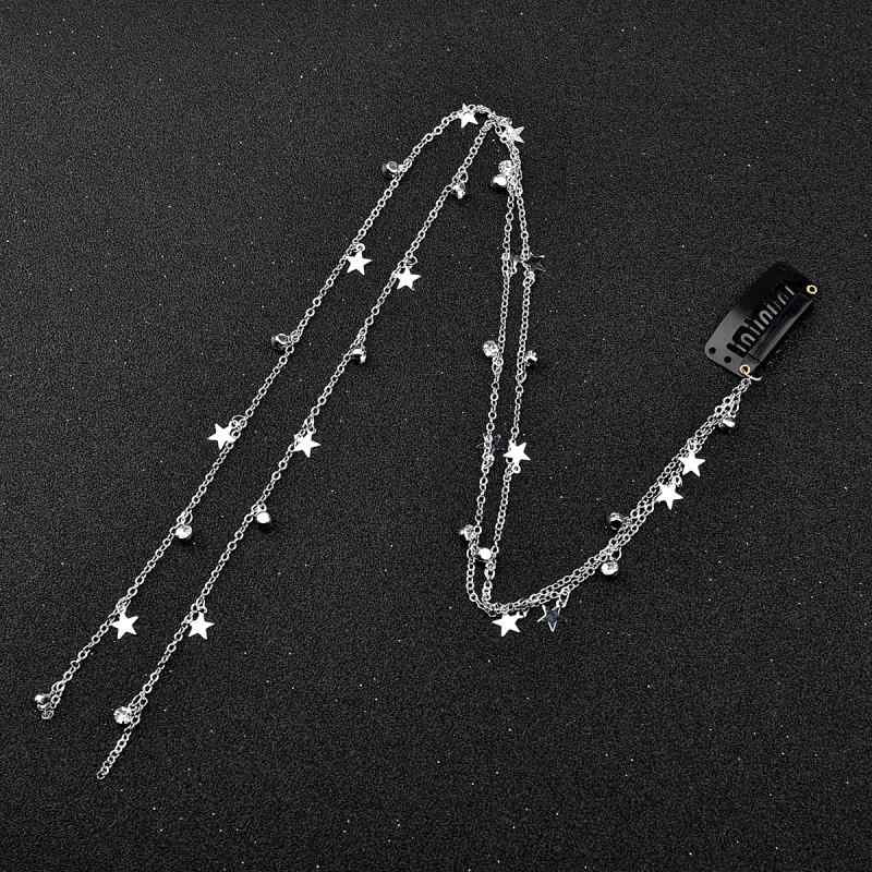 ヘアアクセサリー レディース チェーン クリップ 星 スター フリンジ タッセル シ...