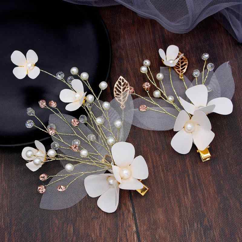 Corsages - 髪飾り レディース 女性用 ヘアピン サイドクリップ ヘッドドレス アクセサリー アイボリー ホワイト フラワーモチーフ フェイクパール ボタニカル 結婚式 パーティー お呼ばれ 上品 清楚 かわいい 春夏