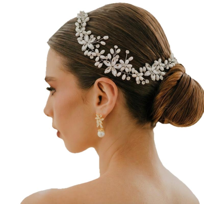 ・カテゴリ: ヘアコーム、ブライダルアクセサリー、ヘッドドレス・タイプ: レディース・主な素材: パール、クリスタル・スタイル: カジュアル、レトロ、エレガント、フレンチ、シンプル・形状: ウェーブ・加工: 手編み・カラー: シルバー