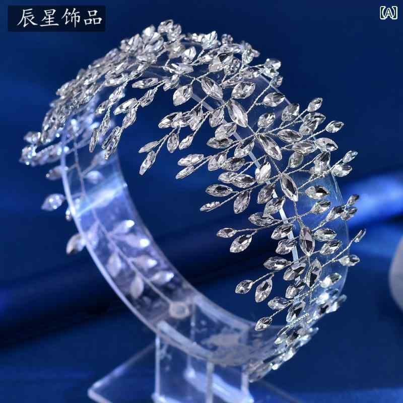 乐天商城 - カチューシャ レディース 結婚式 披露宴 パーティー ヘアアクセサリー ヘッドドレス 髪飾り ティアラ ブライダル ウエディング 花嫁 上品 華やか 高級感 ラインストーン ビジュー クリスタル 銀 金 赤 ハンドメイド ヴィンテージ風