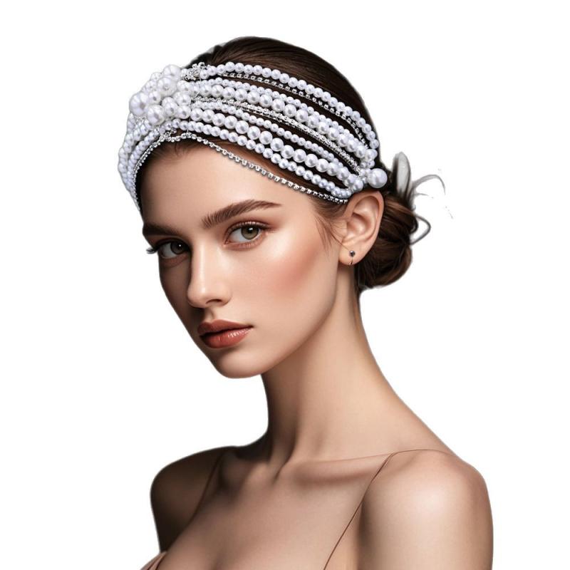 カチューシャ レディース ヘアアクセサリー ヘッドドレス パール ホワイト シルバー 結婚式 撮影用 発表会 髪飾り フォーマル 高級感 華やか きれいめ かわいい エレガント ハンドメイド 清楚 ビジュー 小物 春夏