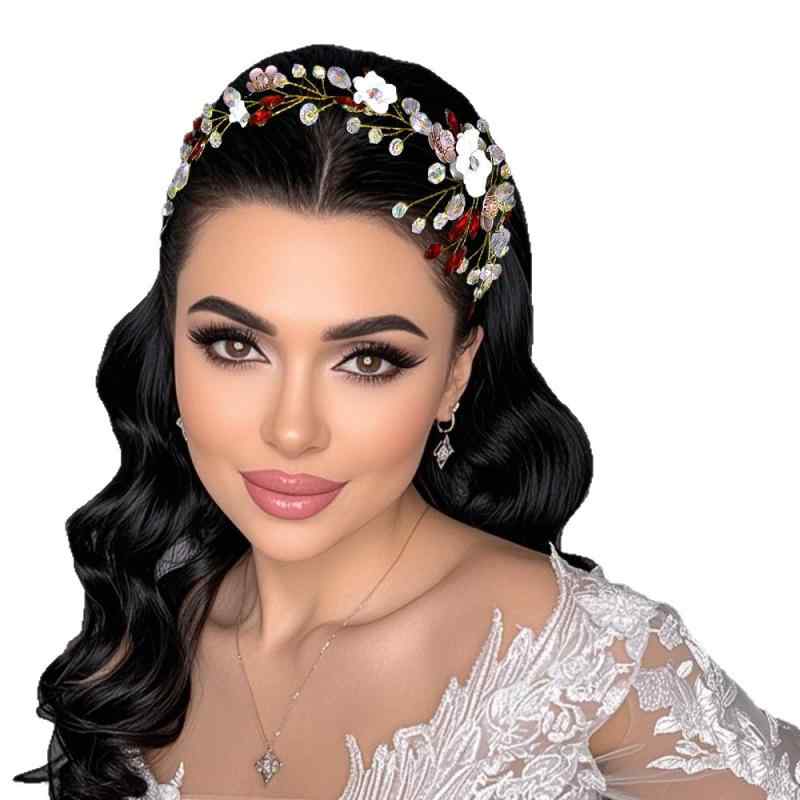Corsages - ヘッドドレス レディース ヘアバンド カチューシャ 髪飾り 結婚式 ブライダル 写真撮影 クリスタル ラインストーン パール レース リボン 蝶 花 シルバー ブルー グリーン エレガント 高級感 春夏 ナチュラル