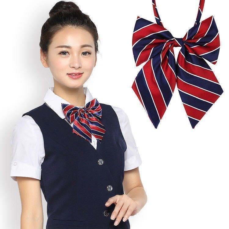 Other - 蝶ネクタイ キッズ 女の子 ストライプ 縞模様 リボンタイ スクールリボン 制服 卒業式 入学式 春夏 襟飾り フォーマル アクセサリー 高級感 かわいい おしゃれ ワンタッチ 装着簡単 アジャスター ジュニア 清楚