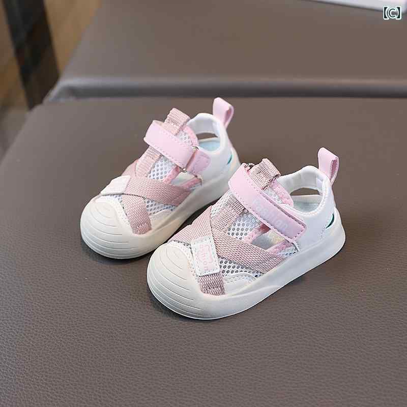 スポーツサンダル 男の子 女の子 ベビー キッズ メッシュ 柔らかい底 つま先保護 ...
