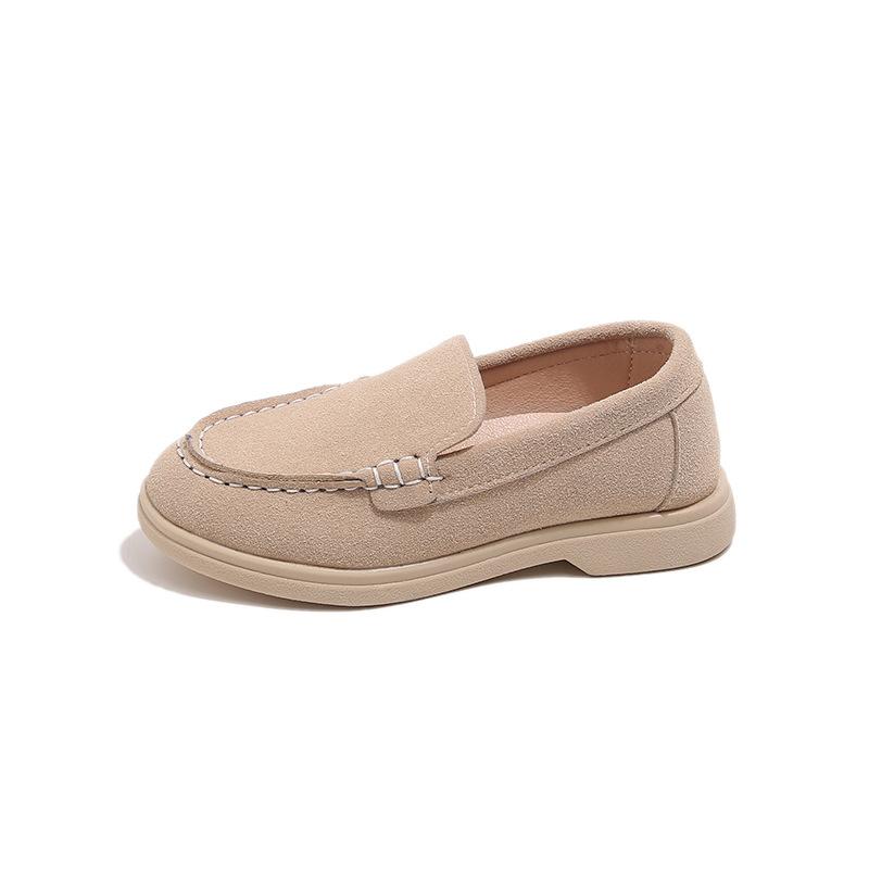 Formal Shoes - スニーカー 男の子 子供 スリッポン ローファー モカシン ブリティッシュ ヴィンテージ風 厚底 履きやすい 裏起毛 暖かい ボア 春秋 ベージュ ブラウン ブルー 幼児 小学生 ジュニア 通学 通園